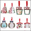 Décorations De Noël Sublimation Pendentifs Vierges Ornements Suspendus En Métal Décor D'arbre De Noël Pour La Maison Navidad Cadeaux Bonne Année Goutte Dhxnm