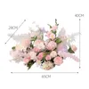 Decorative Flowers Customize Pink Rose Flower Row Arrangement Artificial Wedding Arch Backdrop Decor Wall Window Party Event Stage Layout