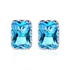 Ohrstecker Silber rhodiniert 925 Blau Für Damen S925 Sterling Schmuck 2023 Fashine Simple Style