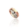 2023 Classic Luxury Crystal Double Ring Damen Titan Stahl Love Double Color Ring Hochwertiger Designerring aus 18 Karat Gold