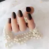 Fałszywe paznokcie 1/2/3/5 matowa trumna francuski DIY sztuczny unikalny wdzięczny akrylowy paznokcie dla miłośników manicure 8milk szary