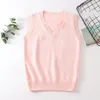 Women's Vests Youth School Girl Uniform Sleeveless Sweater Women's Tank Top Student Girl V-Neck Knitted Brushed Women's Tank Top Women's Top 230329