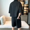 Tracksuits voor heren stelt mannen casual ontwerp shirts shorts shorts all-match Japanse ulzzang stijlvolle tieners dynamische mode kleding knappe streetwear gezellig w0328