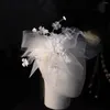 Cabeças de fábricas de contas de casamento curto véu de luxo Flor de cabelo de noiva Acessórios