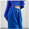 Damenhosen Blaue Jogginghose für Frauen Sommer Baggy Hohe Taille Jogger Hose mit weitem Bein Frühlingssportbekleidung 230329
