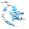 Baby Teethers Toys personalized name Silicone dental pacifier clip without BPA beads Silicone pacifier chain bracket Baby pacifier chewing toy 230329