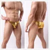 Sous-pants Sexy Men's Sous -wear Male Personomy Patent Leather PU Low-Rise U Convex Briefs Man Imitation confortable