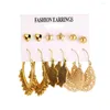 Boucles d'oreilles pendantes ethnique goutte argent/doré couleur coeur étoile flèche évider rond pour les femmes Vintage Boho bijoux