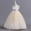 Fille Robes Usine Ventes Directes Version Coréenne Fleur Princesse Robe Pour Mariages Fête Enfants Saches Longue Robe De Bal En Gros 10596