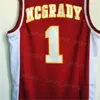 Tracy McGrady Jersey 1 Wildcats Mountzion High School Basketball Shirt College für Sportfans Universität Atmungsaktiv Teamfarbe Rot Reine Baumwolle Genäht Männer NCAA