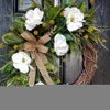 Guirnaldas de flores decorativas Nueva corona de Pascua con arco Guirnalda de ratán Adorno colgante para el hogar Puerta de entrada Pared Jardín Decoración Arte Regalo N2n4 P230310