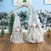 Christmas Decorations 2pcs/set Merry Sequin Swedish Santa Gnome Plush Doll Ornament Handmade Elf Toy Holiday Home Party Decor M76D1