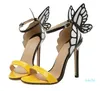 Sophia Webster tredimensionell fantasi Fjärilen som matchar höga klackar för kvinnors skor stilett klackar 11,5 cm gratis frakt