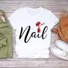 Dames t shirts dames 2023 shirt zomer vingernagel nail art girl schattig 90s dames dame t-shirts top dames grafisch vrouwelijk tee t-shirt