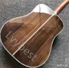 LVYBEST Custom Grand Solid Spruce Top Top Rose Fose Back Bild 45 D Style Body Acoustic Electric Guitar