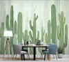 Papiers peints Papel De Parede nordique moderne Cactus dessin animé 3d papier peint salon Tv mur enfants chambre papiers décor à la maison Mural