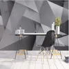 Sfondi Personalizzati Papel De Parede 3d Grigio Bianco E Nero Geometrico Pittura Murale Per Soggiorno Sfondo Decorazione Domestica Carta Da Parati