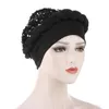 Beanies Beanie/Kafatası Kapakları Kadınlar İçin Şık Baotou Cap Moda Moda All Maç Stil Parlak Renk Güzel Görünümlü Sequin Örgü Türban Şapkası