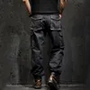 Men's Jeans Idopy Multi-pocket Cargo Men's Jeans Loose Straight Large Size 29-46 Military Army Denim Pants Trousers 230329