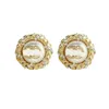Charme de style mode de mode de créateur de boucles d'oreilles lettre de marque grande boucle d'oreille perle pour femmes bijoux accessoires cadeaux de mariage de haute qualité y240429
