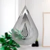 Decoratieve beeldjes Objecten Wind Spinner roestvrij staal 3D stromend licht effect Decor voor hangende cadeaus voor buitenhuishangen water water D