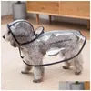 Dog Apparel Luxury Designer Pet Waterproof Transparent Raincoat Spring And Summer Reflective Strip Poncho T Shirt Teddy Cat For Midd Dhouv