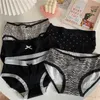 Mutandine da donna Set da 5 pezzi di biancheria intima di cotone da donna Biancheria intima stampata leopardo zebra sexy 230329