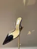 Tempérament élégant Robe Chaussures Designer Slide Sexy Transparent Talons Hauts Rouge Pointu Parti Chaussures De Mariage Strass Sandales Femmes 35-41