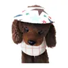 Dog Apparel Small Beach Visor Hat Print Summer Sunhat Puppy Adjustable Cool Canvas Cap Pet Cat Bib Accessories