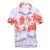 Męskie koszule swobodne kwiatowe plażę męską koszulę Summer Letnie krótkie rękaw hawajskie koszule dla mężczyzn plus size szybka sucha koszulka męska ubrania camis 230329