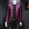 Męskie garnitury Blazers Luksusowe mężczyzn Slim Fit Blazer Stage Performt Performance Metal Gold Yarn Casual Costume Homme Party Prom Blazers 230329