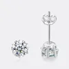 Studörhängen 2023 Trend Koreansk stil för kvinnor Luxury Moissanite Ear Rings Silver Shining White Gold Plated Snow Flower Shape