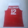 Spartanburg Day Basketball 12 Zion Williamson Jersey High School College University Shirt All Stitched Team Couleur Rouge Blanc Pour les fans de sport Respirant Hommes NCAA