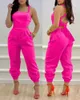 Kobiety Jumpsuits Rompers Summer Bodysuit Długie Body Moda damska Plus w rozmiarze drukowana kwadratowa obrońca pusta body Bodysuit Bodysuit 230329