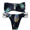 Menas de banho de banho feminina Bikini esportes femininos se sexy Sexy Bra Pineapple Swimsuit Push-up