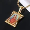 Pendant Necklaces Lucky Enamel Blessed Virgin Mary Chain Women Girls Christianity JewelryPendant