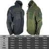 Herenjacks Mege Brand Tactical Fleece Jacket voor mannen Militaire camouflage Outdoor Multi -zakken Hood Fall Warm Black Jacket Softshell Coat 230329