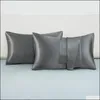 Pillow Case Silk Emation Satin Pillowcase 20X26 20X30 20X36 Inch Solid Color Er Summer Ice Bedding Supplier Drop Delivery Home Garde Dh2Jn