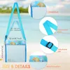 Beach Toys Bags Kids Sand Colorful Mesh Pouch Children's Shell Collection Treasures Storage Bag Beach Sand Toy Tote Adjustable Cross Body Shoulder Bags Cartoon BC553