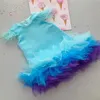 Girl's Dresses New Summer Teenager Girl Party Dresses Pink Red Yellow Blue Purple Black Champagne TUTU Princess Dress Formal Clothes E1301