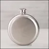 Hip Flasks 5Oz Mirror Smooth Men Portable Stainless Steel Round Flagon Small Funnel Pocket Drop Delivery Home Garden Kitchen Dining Dhqh2
