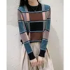 Women's Sweaters British Thick Checks Autumn And Winter Half Turtleneck Sweater Loose Bottoming Shirt Mother Wear Women