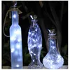 Strings LEDs LEDs Solar Wine Bottle Lights String Fairy Light Outdoor Perra impermeável Diamond Cork Home decorado