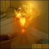 Otros suministros festivos para fiestas Led Globo luminoso Ramo de rosas Luz intermitente transparente Bobo Ball Decoración de cumpleaños San Valentín Wedd Dhadz