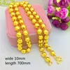 24k Gold Filled Figaro Chain Men's Hollow Round Bead Necklace