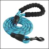 Colliers pour chiens Laisses Mticolor Entraînement durable réfléchissant Running Medium Large Dogs Collar Laisse Labrador Rottweiler Lead Rope Soft Dhktv