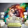 Fonds d'écran Personnalisé Papier Peint HD 5D Dominateur Lion Animal Pographie TV Toile de Fond Mur Grand Mural Salon Papier