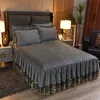 Bed Skirt Winter Thickened Cotton Crystal Fleece Bedding Single Piece Warm Bedding Cover Non slip Bedding Cover Excluding Pillowcase. 230330