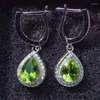 Hoop Earrings Natural Real Peridot Earring 6 8mm 1ct 2pcs Gemstone 925 Sterling Silver Fine Jewelry For Men Or Women X21872