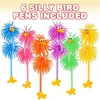 ArtCreativity Silly Rubber Bird Stylos Mignon Fournitures Scolaires pour Enfants Fidget Pens Encre Noire Prix pour Enfants Salle de Classe Animal Party Favors, Cadeaux pour les étudiants